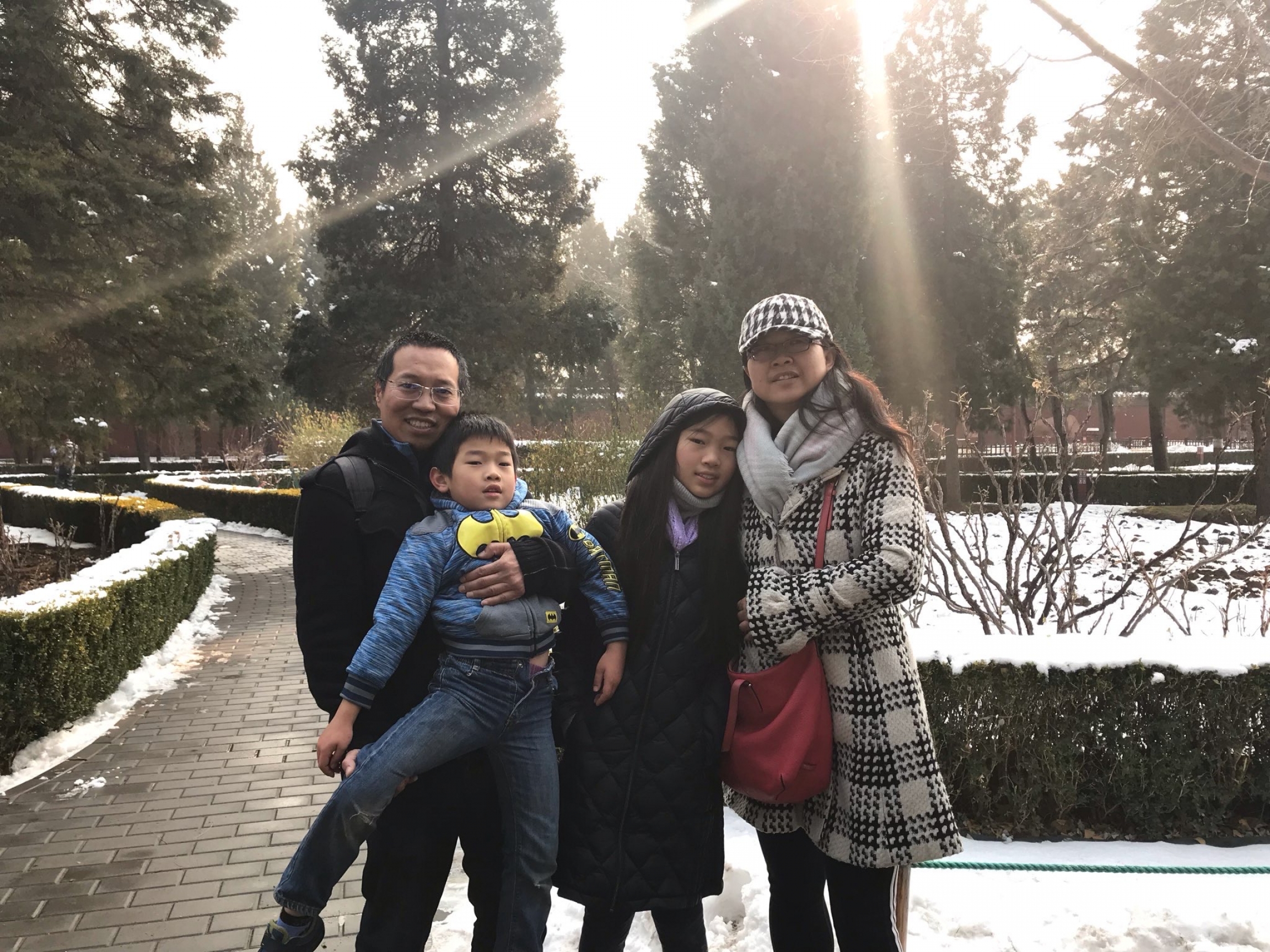 The Hou family in Beijing in January, days before alarm spread about the coronavirus. The Hou family in Beijing in January, days before alarm spread about the coronavirus.
