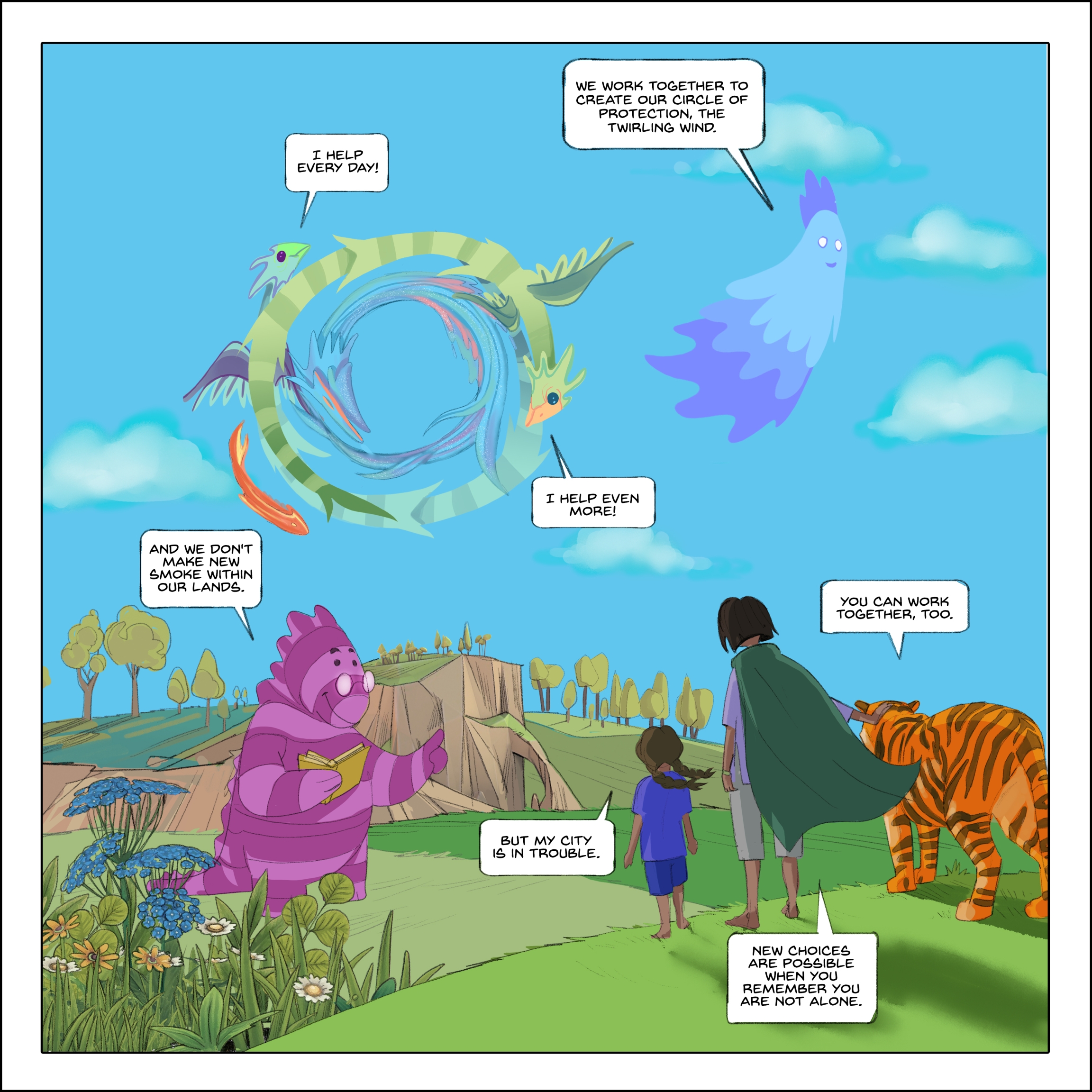 A page from the comic “Priya and the Twirling Wind.” A page from the comic “Priya and the Twirling Wind.”