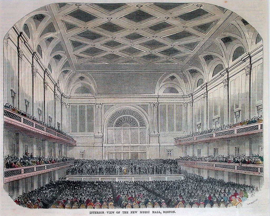 1852 illustration of the interior of the Boston Music Hall 1852 illustration of the interior of the Boston Music Hall