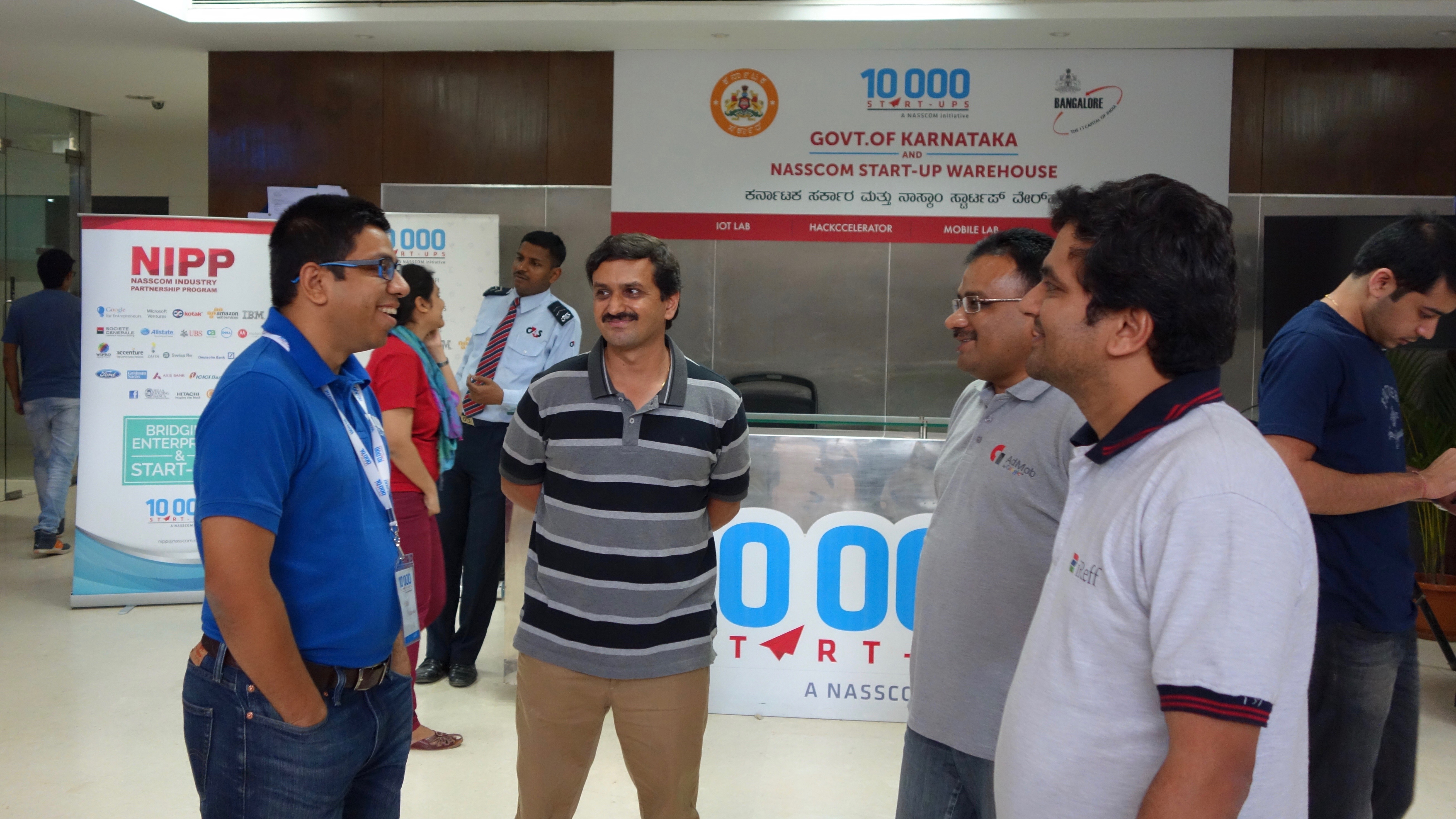 Ashok Madaravally, on left, oversees Bangalore's Startup Warehouse, and is deputy director of the National Association of Software and Services Companies (NASSCOM) Ashok Madaravally, on left, oversees Bangalore's Startup Warehouse, and is deputy director of the National Association of Software and Services Companies (NASSCOM)