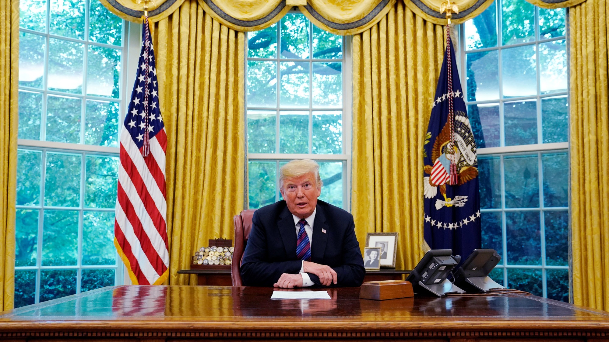 President Donald Trump Talks Via Speakerphone With Mexican