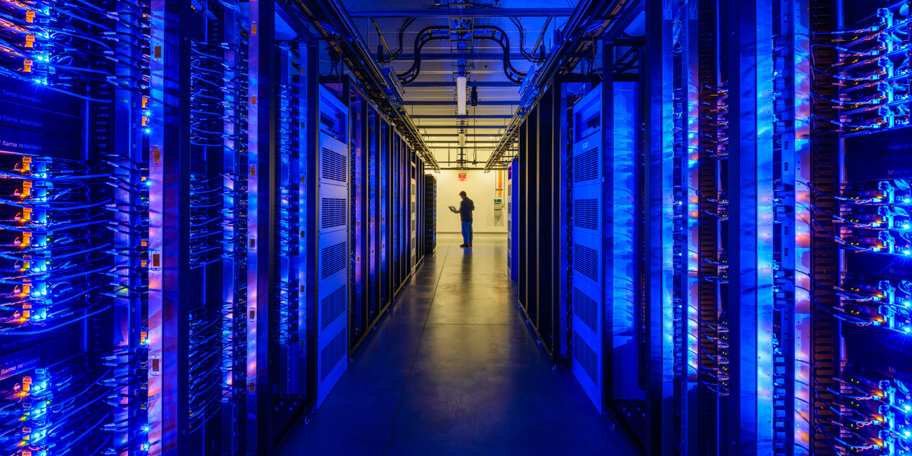 The interior of Facebook's data center in Prineville, Oregon. The interior of Facebook's data center in Prineville, Oregon.
