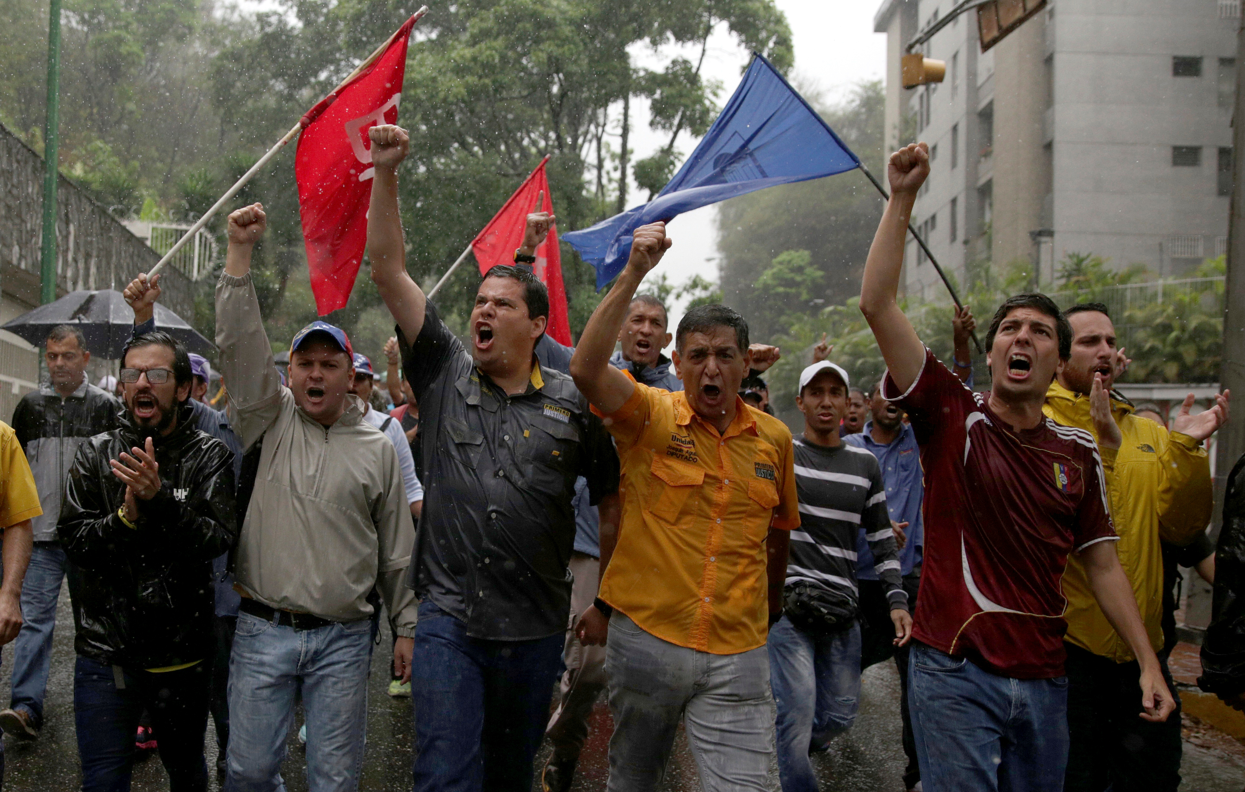 Demonstrators rally against Venezuela's President Nicolas Maduro in Caracas, Venezuela, April 13, 2017. Demonstrators rally against Venezuela's President Nicolas Maduro in Caracas, Venezuela, April 13, 2017.