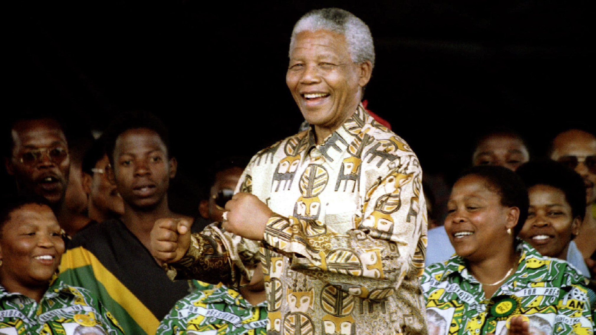 Nelson Mandela dancing