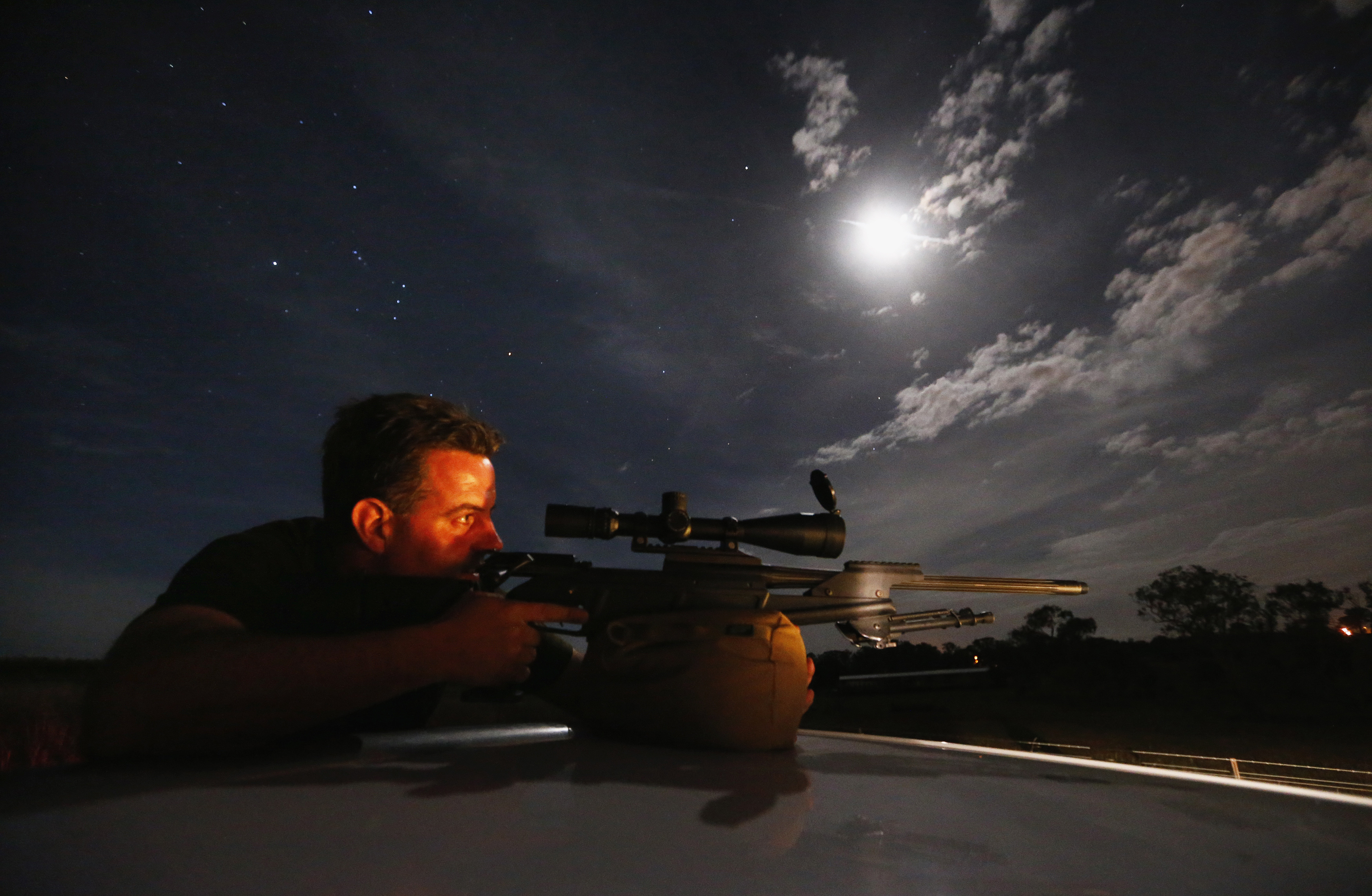 A kangeroo hunter at work, using a licensed weapon. Australia's gun culture has changed in recent years. A kangeroo hunter at work, using a licensed weapon. Australia's gun culture has changed in recent years.