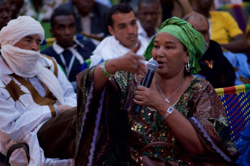 Fadimata from the group Tartit during a discussion in Segou's Festival Sur le Niger. Fadimata from the group Tartit during a discussion in Segou's Festival Sur le Niger.