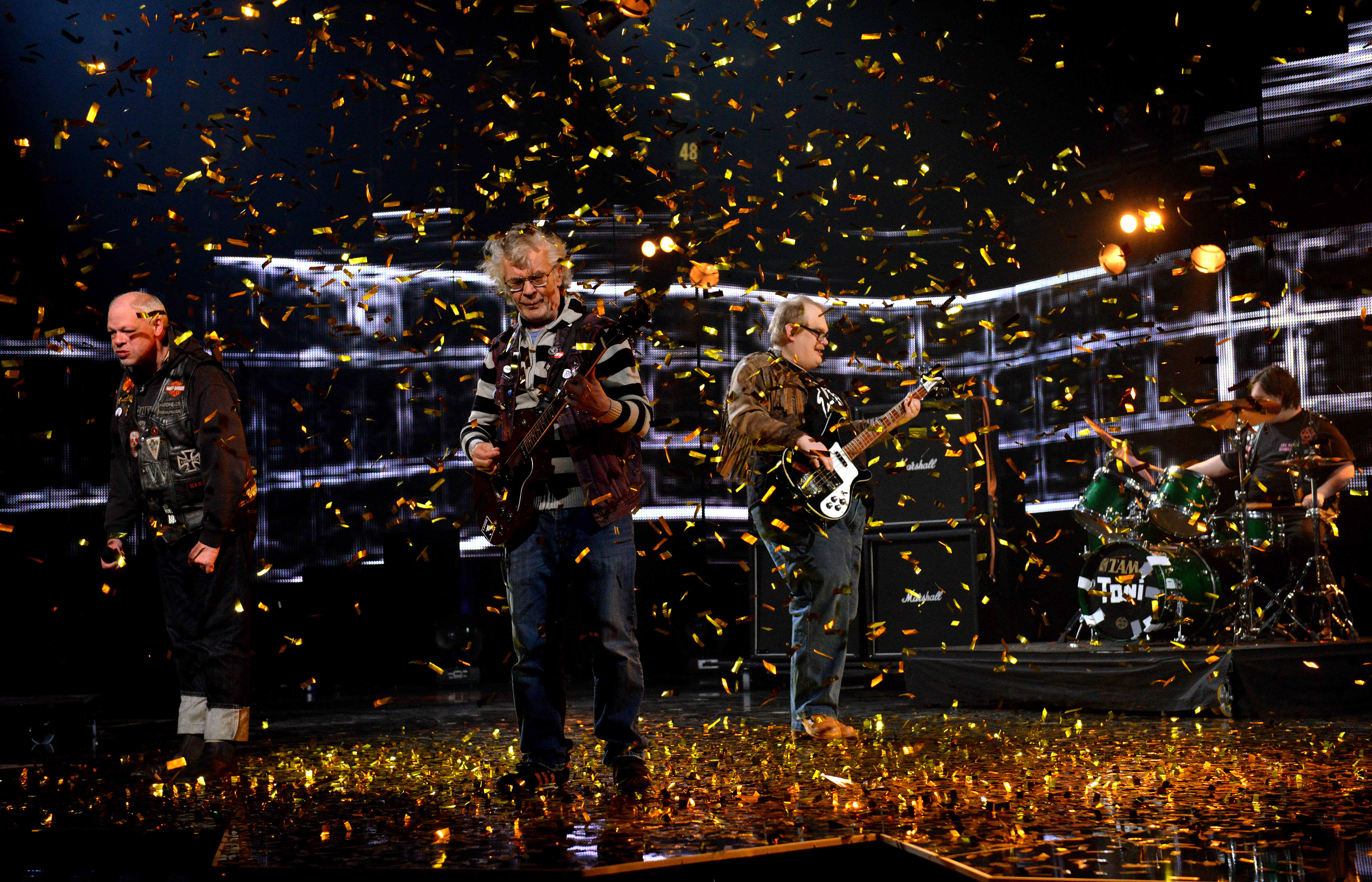 Pertti Kurikan Nimipäivät won Finland's Eurovision vote with their performance of “Aina Mun Pitää,” or “I Always Have To.” From left: Kari Aalto, Pertti Kurikka, Sami Helle, and Toni Välitalo. Pertti Kurikan Nimipäivät won Finland's Eurovision vote with their performance of “Aina Mun Pitää,” or “I Always Have To.” From left: Kari Aalto, Pertti Kurikka, Sami Helle, and Toni Välitalo.