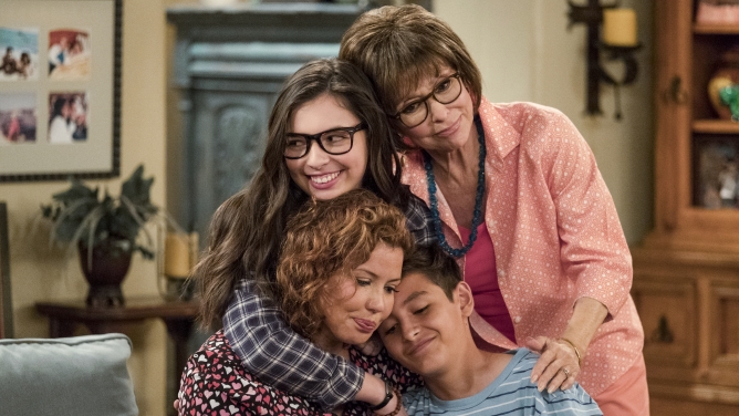 Justina Machado, Isabella Gomez, Rita Moreno and Marcel Ruiz from “One Day At A Time.” Justina Machado, Isabella Gomez, Rita Moreno and Marcel Ruiz from “One Day At A Time.”