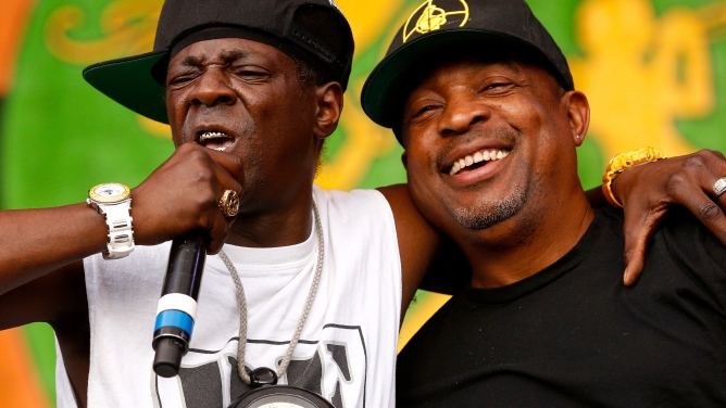 Flavor Flav (left) and Chuck D (right), of Public Enemy, perform during the New Orleans Jazz and Heritage Festival in 2014. Flavor Flav (left) and Chuck D (right), of Public Enemy, perform during the New Orleans Jazz and Heritage Festival in 2014.