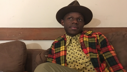 Kenyan musician J.S. Ondara backstage before a recent show in Boston