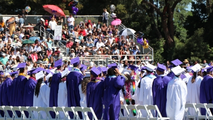 A high school graduation in Northern California
