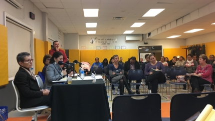 Jennifer Wood, of the Center for Justice in Providence, Rhode Island, speaks at a legal rights session on Nov. 21, 2019.