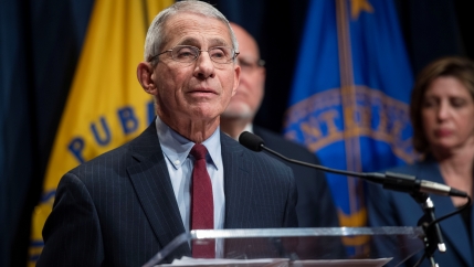 National Institute of Allergy and Infectious Diseases Director doctor Anthony Fauci speaks about the public health response to the outbreak of the coronavirus during a news conference at the Department of Health and Human Services in Washington, DC.
