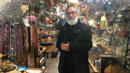 Fadhi Jabari says he prays at al-Aqsa mosque sometimes five times a day. The mosque is now closed but the grounds remain open.