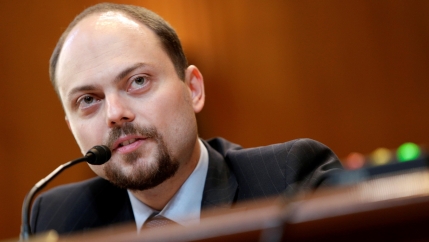 In this file photo, Russian opposition leader Vladimir Kara-Murza, vice chairman of Open Russia, testifies before the Senate Appropriations subcommittee on State, Foreign Operations and Related Programs about 