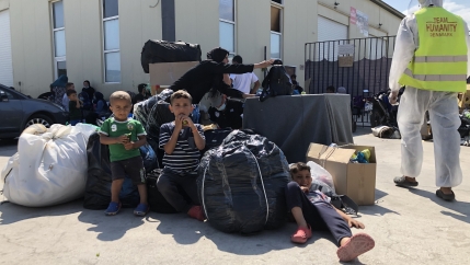 Since the fire that engulfed Moria camp on Lesbos island nearly two weeks ago, more than 500 of the 12,000 displaced migrants and refugees have been taking shelter at a center run by Team Humanity, a nonprofit humanitarian organization. 
