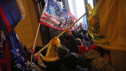 Protesters supporting US President Donald Trump break into the Us Capitol on Jan. 06, 2021, in Washington, DC.
