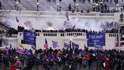 Violent protesters loyal to President Donald Trump storm the US Capitol, Jan. 6, 2021, in Washington.