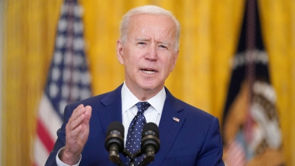 President Joe Biden speaks about Russia in the East Room of the White House, Thursday, April 15, 2021, in Washington.