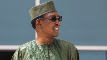 Chad's President Déby wearing an olive-green outfit