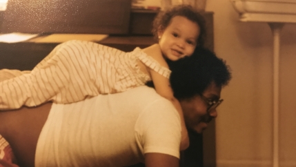 Momma Nikki as a child with their father Jean Bonny Etienne in an undated photo.