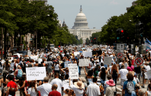 protesters march in washington, dc, to protest Trump's immigration policies