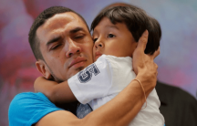 a man and his son are reunited after being separated at the border in the US