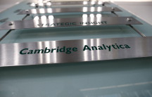 a sign for Cambridge Analytica