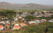 Overlooking the camps for Somalis displaced by ethnic violence in the lee of the Kolenchi hills in the Somali region.