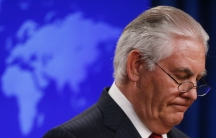 US Secretary of State Rex Tillerson speaks to the media at the US State Department after being fired by President Donald Trump