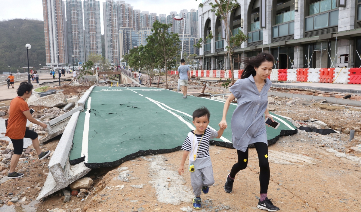 Hong Kong, southern China clean up after super typhoon Mangkhut The