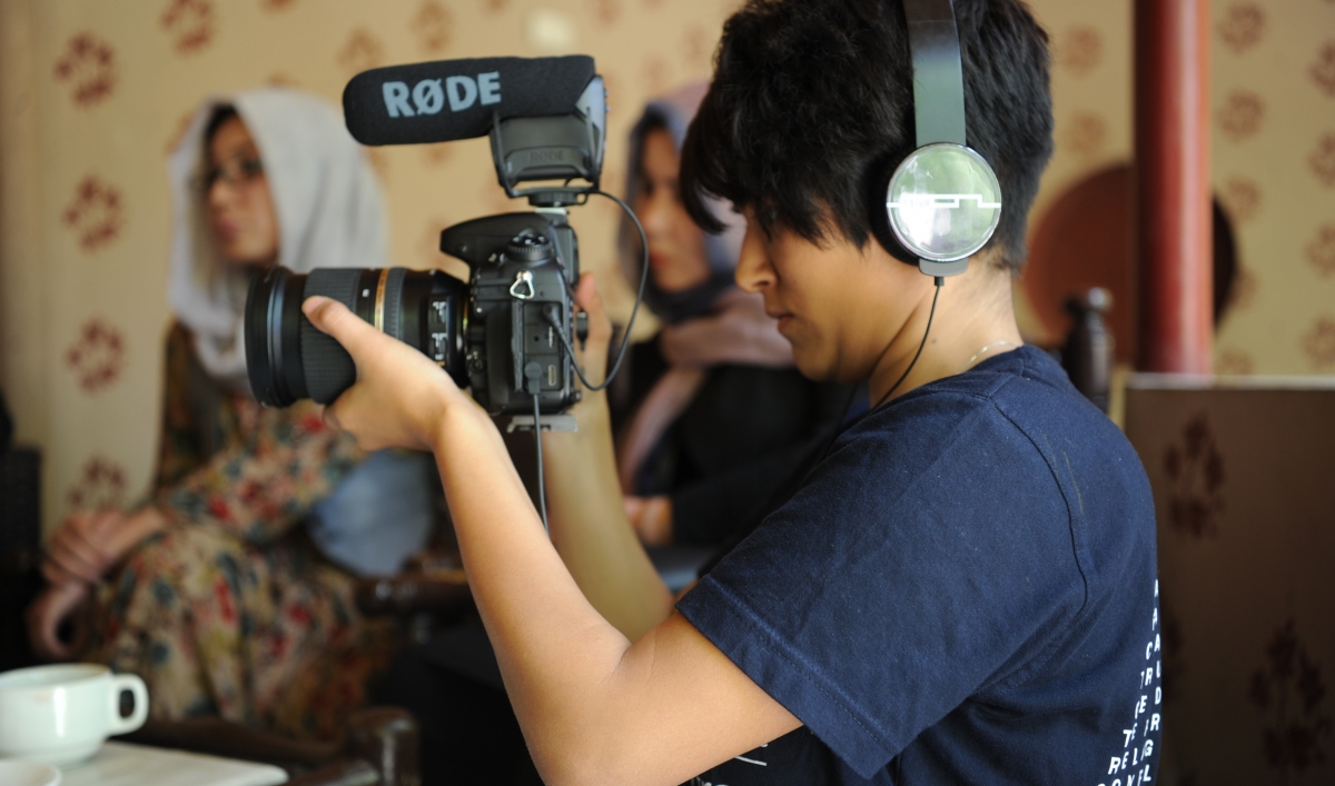 Sahar Fetrat, an Afghan documentary filmmaker and activist.