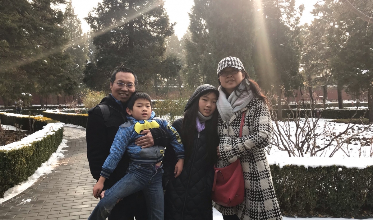 The Hou family in Beijing in January, days before alarm spread about the coronavirus.