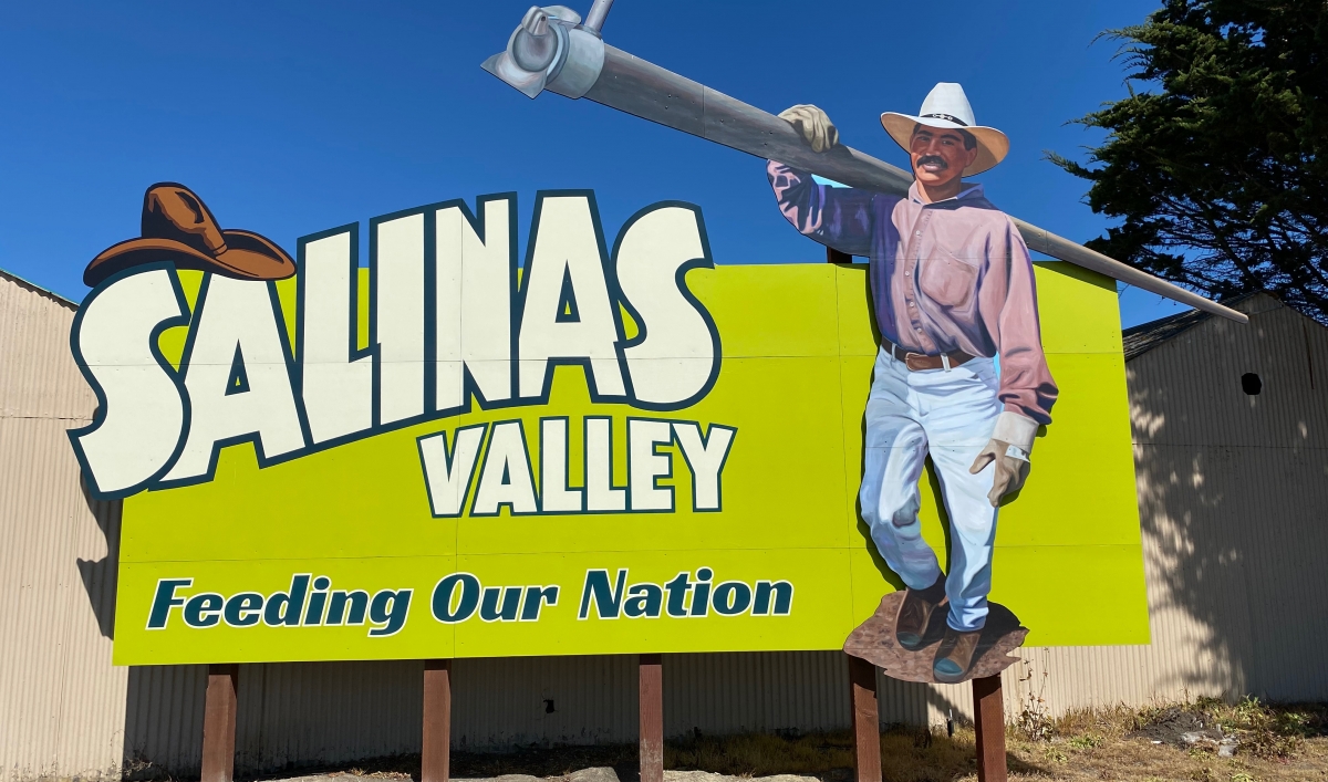 A sign in Salinas, California's rural heartland, which is home to tens of thousands of immigrant farmworkers.