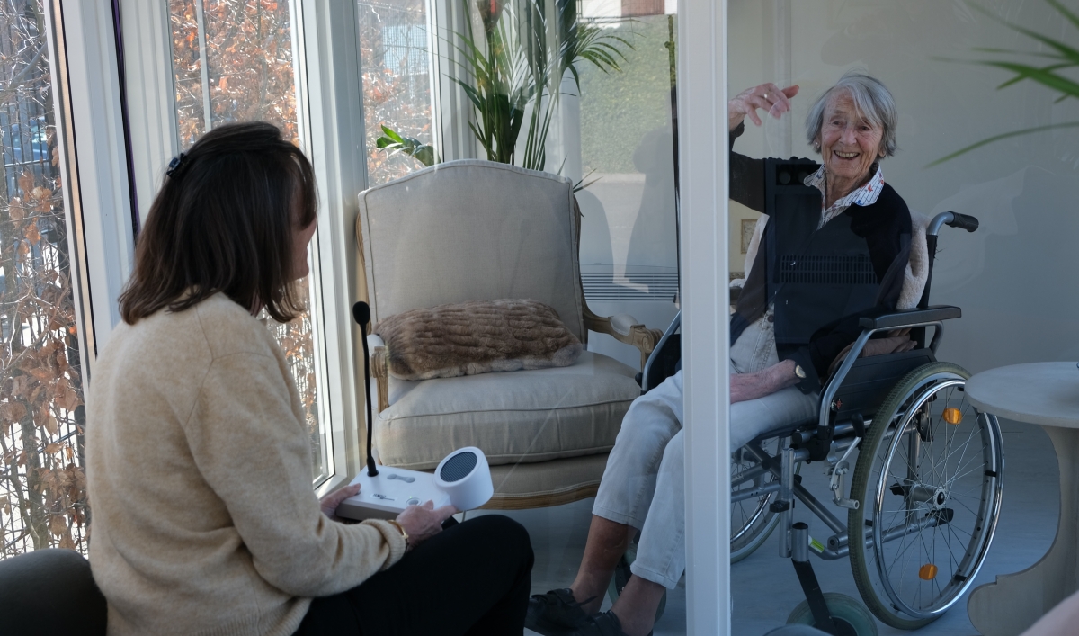 Netherlands nursing home builds 'glass cabin' for safe visits