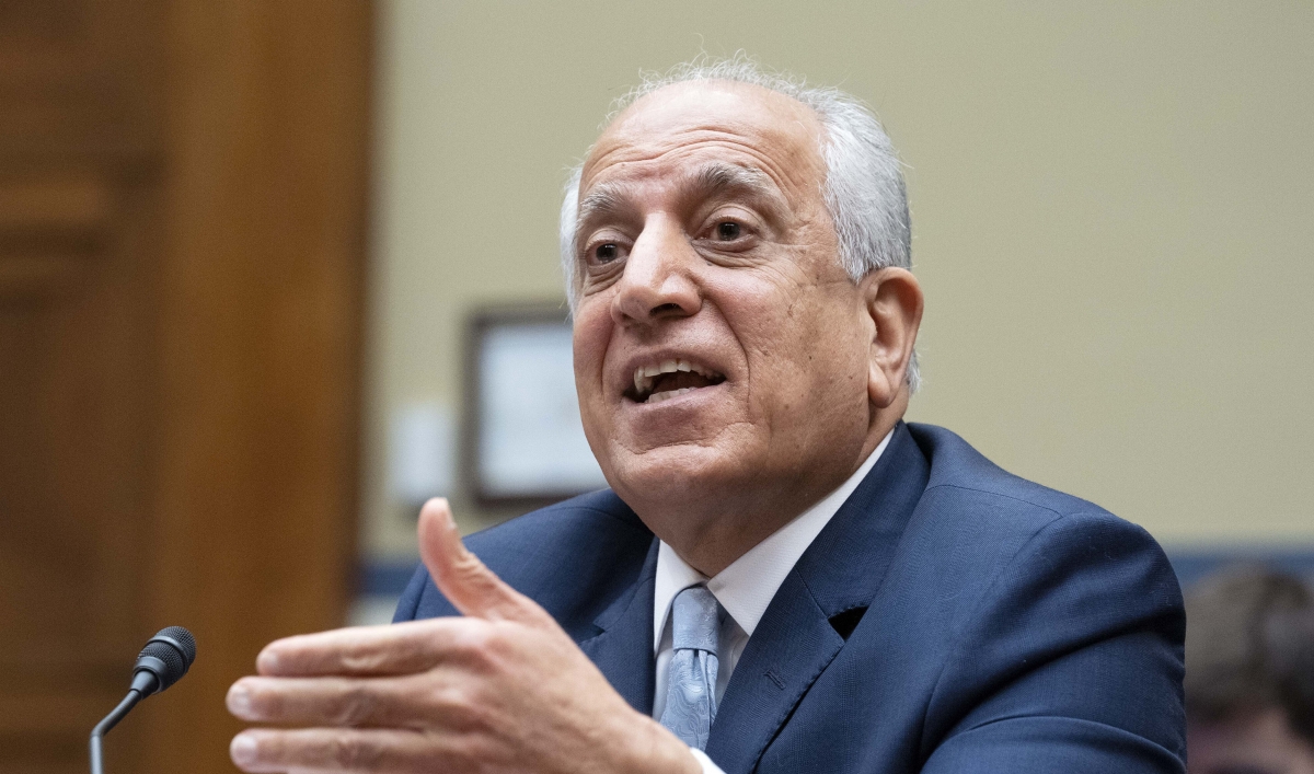 Special Representative for Afghanistan Zalmay Khalilzad speaks during the House Committee on Oversight and Reform Subcommittee hearing on Next Steps for US Engagement in Afghanistan at Capitol Hill in Washington, Thursday, May 20, 2021.