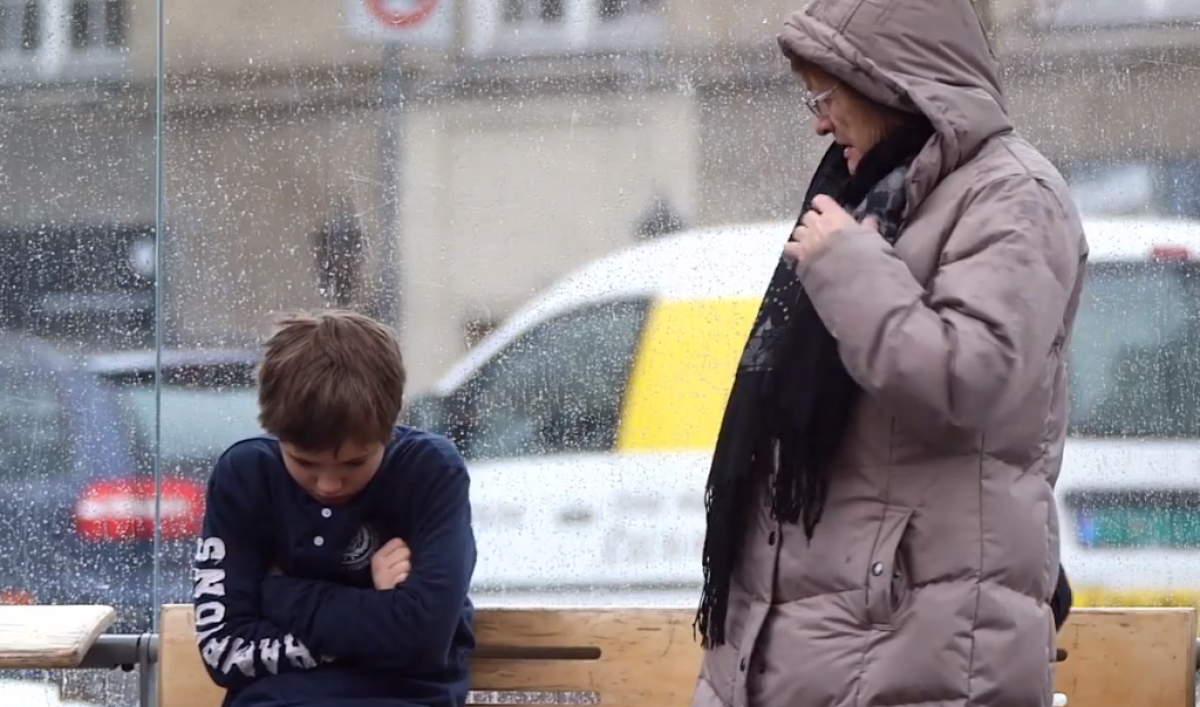 A Norwegian boy was out in the cold without a jacket and this is how