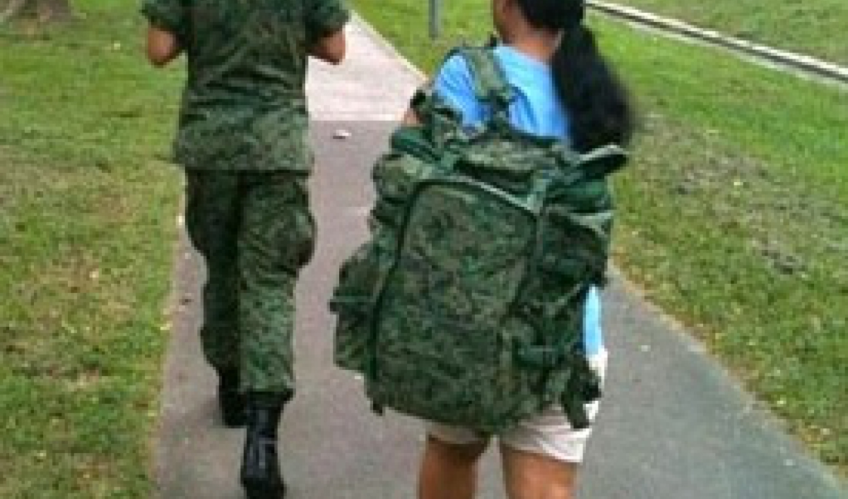 UPDATED A Singapore soldier's shame? His maid carries his rucksack