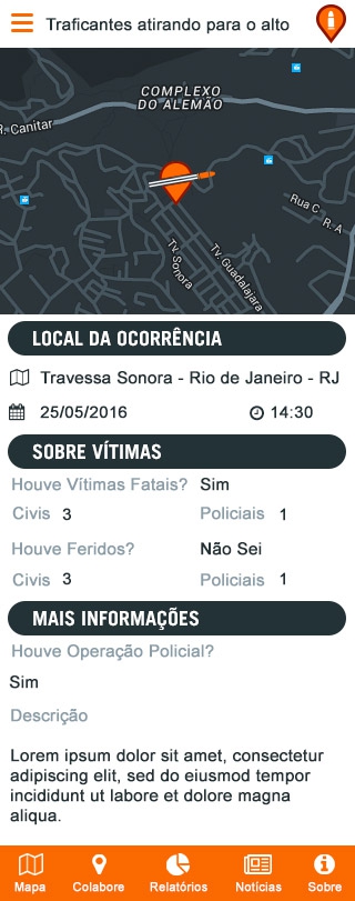 Fogo Cruzado is Amnesty International's new app for Brazilians to track shootouts. Fogo Cruzado is Amnesty International's new app for Brazilians to track shootouts.