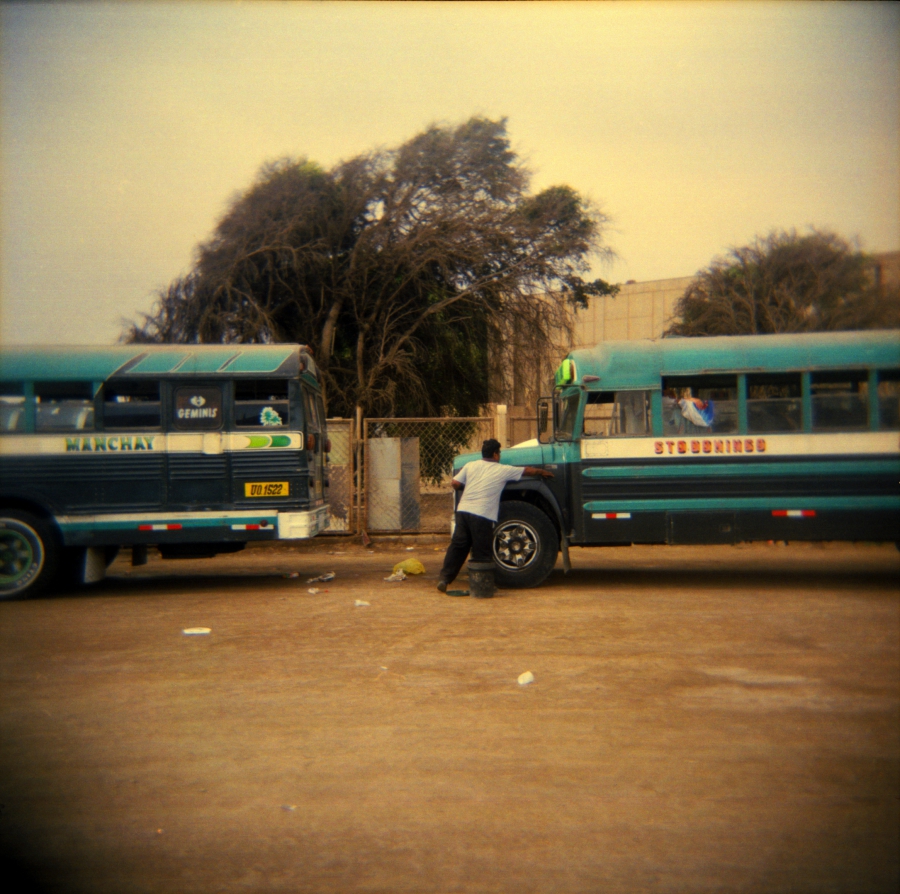 A taxi in a suburb of Lima A taxi in a suburb of Lima
