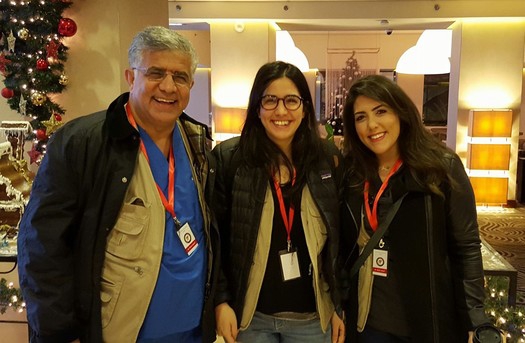 Omar, Zeena and Amal at an orientation session before going into Zaatari refugee camp.