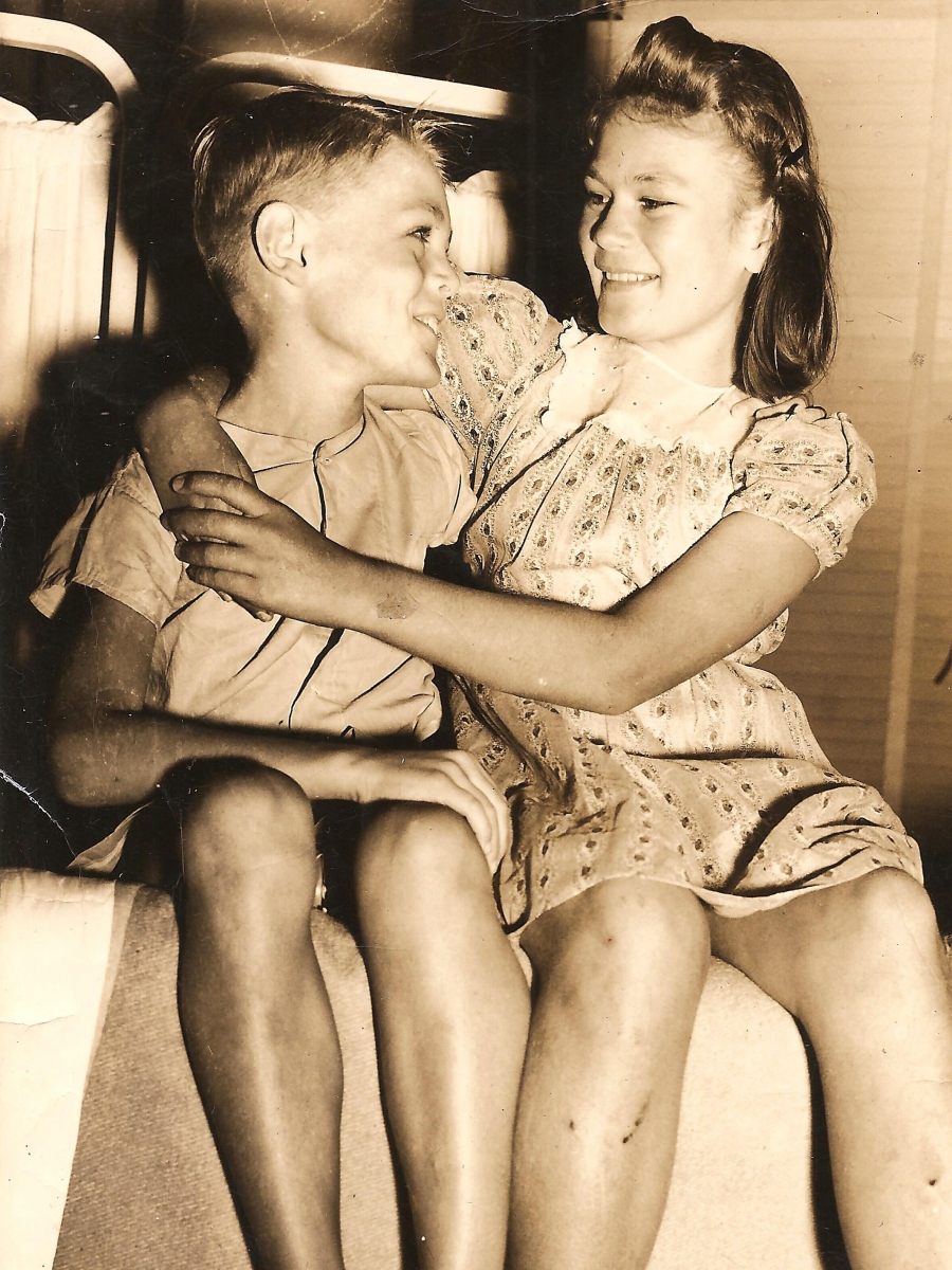 Ray Downs and his sister Lucille, after the rescue. Ray Downs and his sister Lucille, after the rescue.