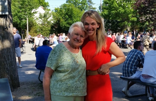 Researcher Bobbi Thomason and her grandmother, Helen Meisl, at the 2015 Gottscheer Volkfest in New York. Researcher Bobbi Thomason and her grandmother, Helen Meisl, at the 2015 Gottscheer Volkfest in New York.