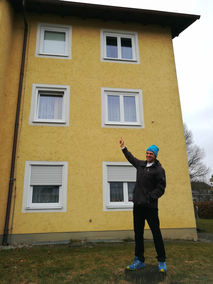 Oliver Koglot stands in front of his childhood home in Traunreut. Koglot helped organize two anti-immigrant rallies in the city with help from the far-right Alternative for Deutschland party. He arrived to Traunreut in the 80s with his family as German i