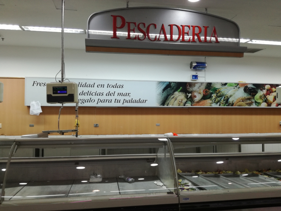 The supermarket in Rosalba Diaz's Caracas neighborhood doesn't stock fresh fish anymore. And even if it did, she says she wouldn't be able to afford it. The supermarket in Rosalba Diaz's Caracas neighborhood doesn't stock fresh fish anymore. And even if it did, she says she wouldn't be able to afford it.