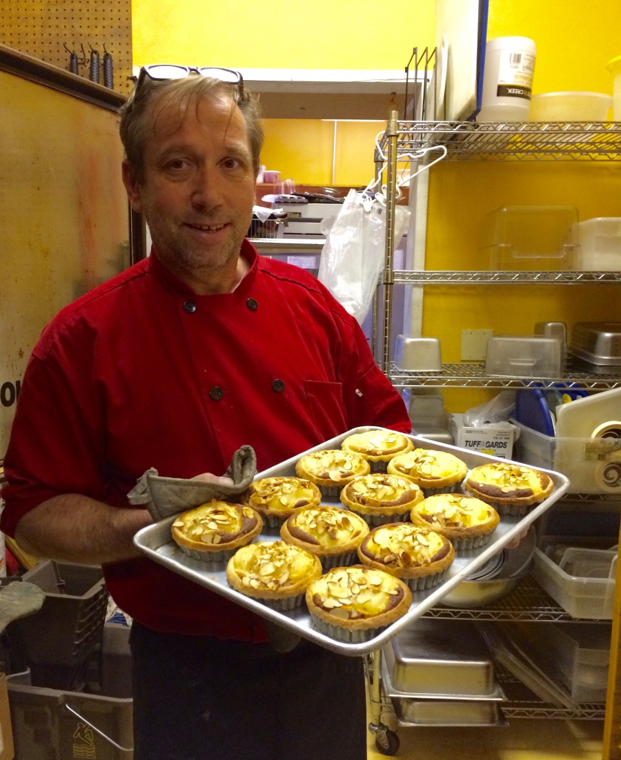 Chef Thierry Marceaux with a fresh batch of pastries at Le Rendez-vous Café in Las Cruces, New Mexico Chef Thierry Marceaux with a fresh batch of pastries at Le Rendez-vous Café in Las Cruces, New Mexico