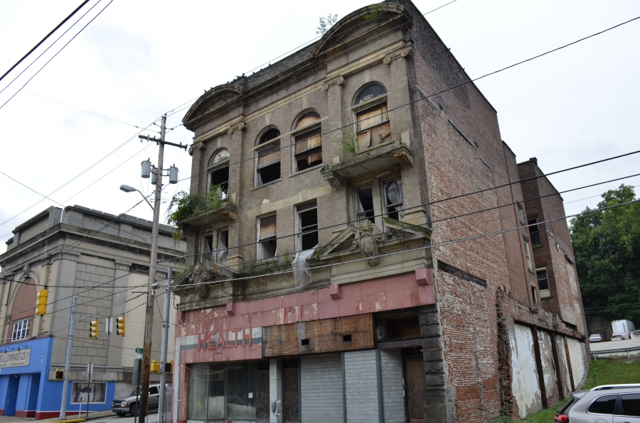 Downtown Monessen, PA. The city has 400 homes and 30 blighted buildings that need to be torn down. Downtown Monessen, PA. The city has 400 homes and 30 blighted buildings that need to be torn down.