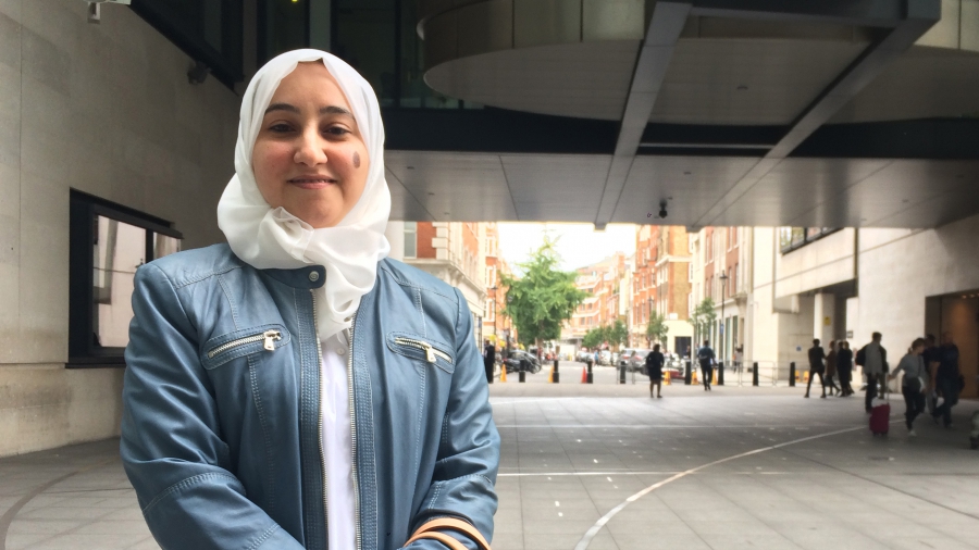 Emirati science fiction writer Noura Ahmed Al Noman at the BBC Broadcasting House in London. Emirati science fiction writer Noura Ahmed Al Noman at the BBC Broadcasting House in London.