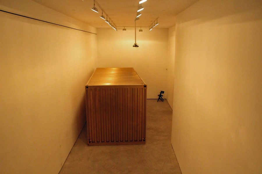 Amar Bakshi designed the housing for the AV link from New York to Tehran to look like a shipping container. He did this partly for logistical reasons (containers are durable and everywhere) and partly for artistic ones (they suggest exchange and universal Amar Bakshi designed the housing for the AV link from New York to Tehran to look like a shipping container. He did this partly for logistical reasons (containers are durable and everywhere) and partly for artistic ones (they suggest exchange and universal