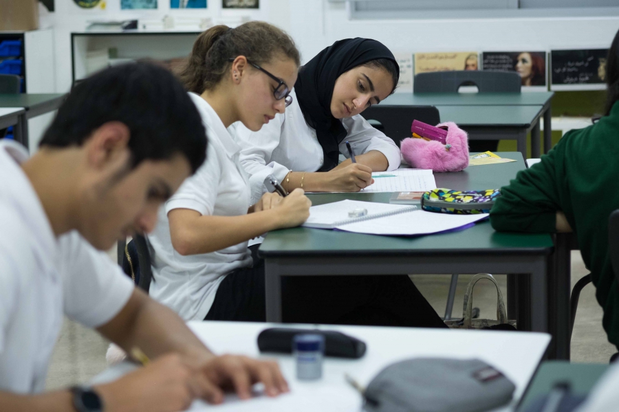 Students at a private school in Dubai. Students at a private school in Dubai.